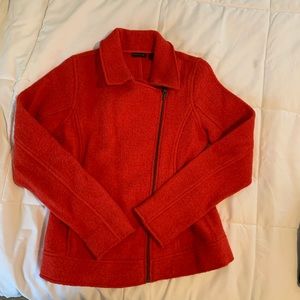 Tahari wool blend zip up blazer